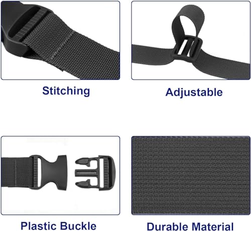MAGARROW 40" Long Utility Luggage Straps with Buckle Adjustable (Black (4-Pack), 1.5" Wide - 40" Long)2