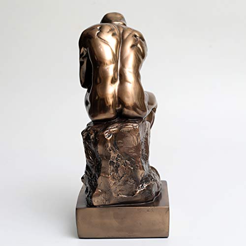 Estatua The Thinker en Resina color Bronce 8.8 pulg miniatura 6