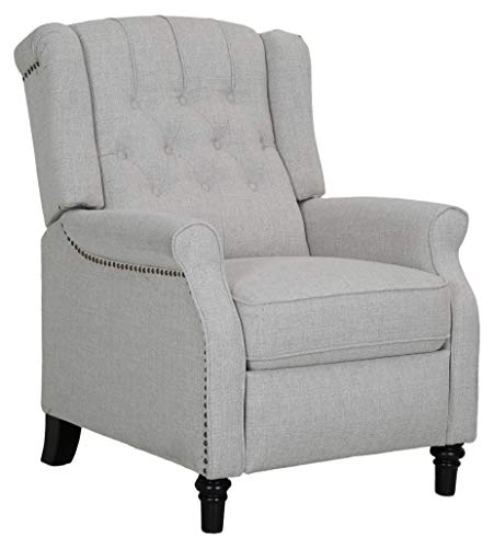 Ravenna Home Pritchard Antique Recliner 4 Living Room Chair, Fabric, BUFF