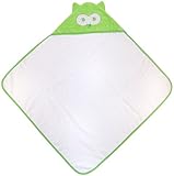 green sprouts by i play Velour Terry Hooded Towel - Owl