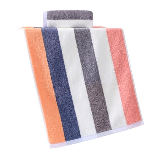 YiLUOMO Pink Striped Pattern Design Hand Towels 100% Cotton Highly Absorbent Soft Decorative Hand Towel Set of 2 for Bathroom 13 x 29 Inch