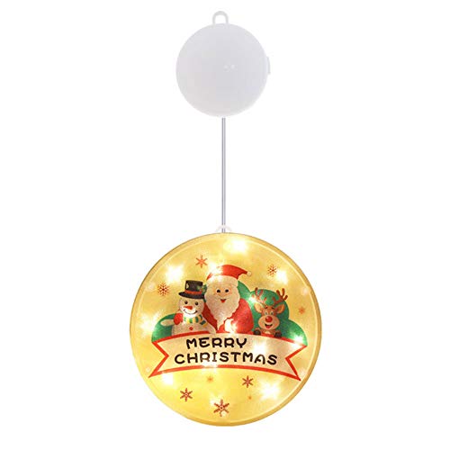 Preisvergleich Produktbild LED Weihnachtsdekoration Hängende Lichter Hängenden Fensterlicht mit Saugnapf und Batteriebetrieben Weihnachtsbeleuchtung Warmweißes Licht für Weihnachtsdekoration (TYP F)