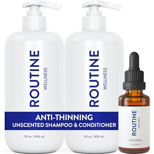 Routine Wellness Shampoo and Conditioner Set and Hair Serum for S...