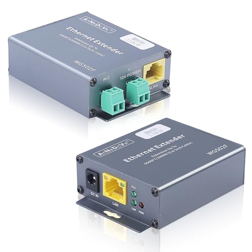 Image of Ethernet Range Extender Repeater Kit, Ethernet LAN Range Extension Distance 6560FT 2000m Over Cat5e /6 /6e RJ45 Network Cable - 3280FT 1000m Over Twisted Pair Cable UTP IP Extender Adapter