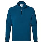TOG24 Revive Men's Fleece Pullover Lightweight & Warm Microfleece Jacket Quarter Zip Jumpers Thermal Top Recycled Polyester Sweatshirts Marine Blue 4XL