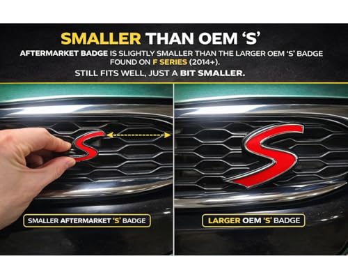 Image of for Mini Red S Letter Emblem 3D Badge Lettering Decal Sticker Replacement Tailgate Matte Black