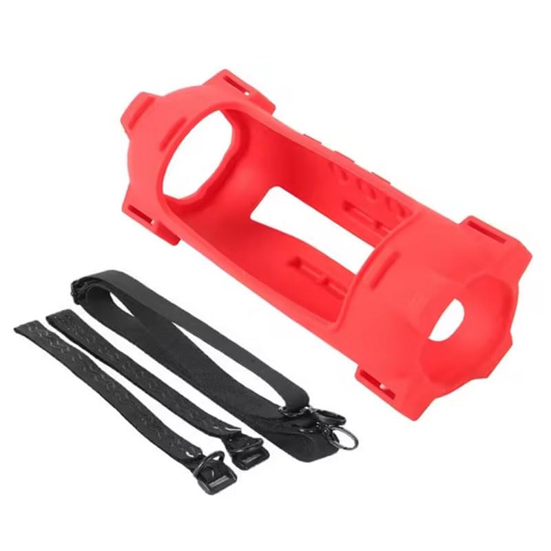 XYYORITRIX Protective Case for JBL Flip 7 Bluetooth Speaker?Portable Silicone Case with Shoulder Strap and Tie-Downs Reinforced Corners Drop-Proof Lightweight Easy to Install (Red)