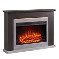 LegendFlame® Harrison Electric Fireplace with 48" Mantel Surround and Jaden 31" Insert, Espresso Oak with Light Grey Marble Finish