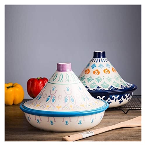 Natural Tagine Casserole Pot Cooking Pot Hand Painted Taginecooking Pot For Cooking And Stew Casserole Slow Cooker Compatible 25Cm 22.5.29 #TOP6