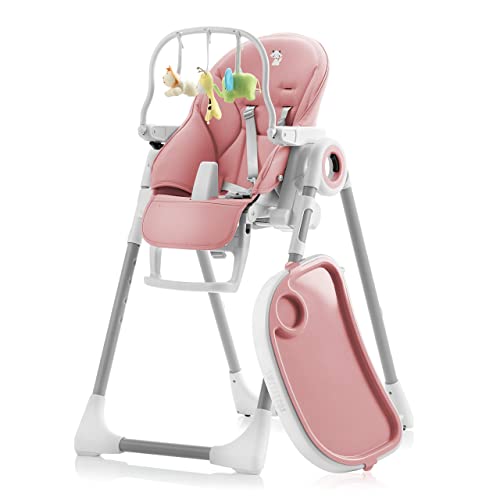 Image of Sweety Fox Baby High Chair Adjustable to 7 Different Heights - Pink Baby Chair - Silla para Comer de Bebe - Foldable High Chairs for Babies and Toddlers