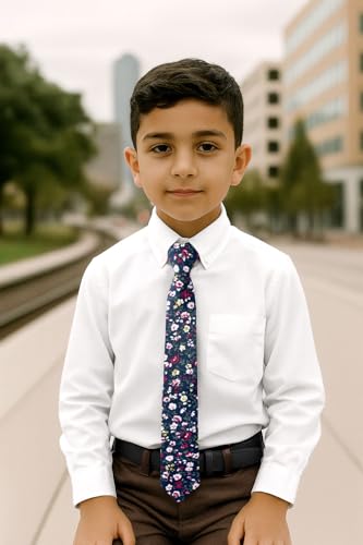 Spring Notion Boys' Cotton Floral Skinny Zipper Tie3