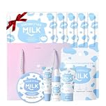 Milk Skin Care Sets & Kits, Milk Skincare Set for Women Skincare, Travel & Daily Face Care, Facial Kits for Women with Serum,Eye Cream,Moisturiser,Mud Mask, Lip Mask*5(9PCS)
