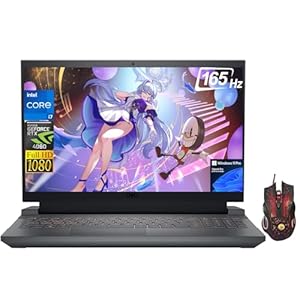 Dell 2024 Newest G15 Gaming Laptop, 15.6″ FHD 165Hz Display, i7-13650HX(14-core), NVIDIA GeForce RTX 4060, 32GB DDR5, 1TB SSD, Wi-Fi 6, Backlit Keyboard, Windows 11 Pro, with Gaming Mouse