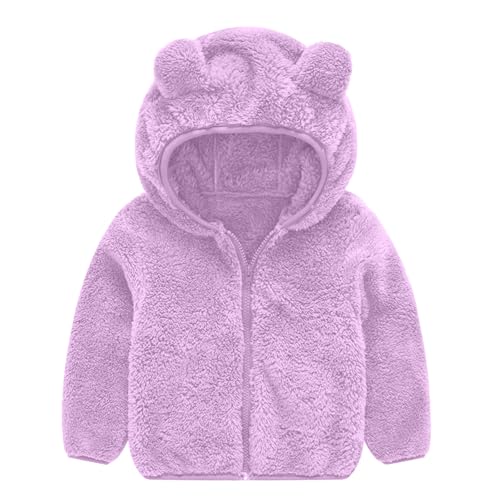 Toddler Girls Boys Fleece Hoody Jacket Zip Up Teddy Coat Warm Winter Outwear