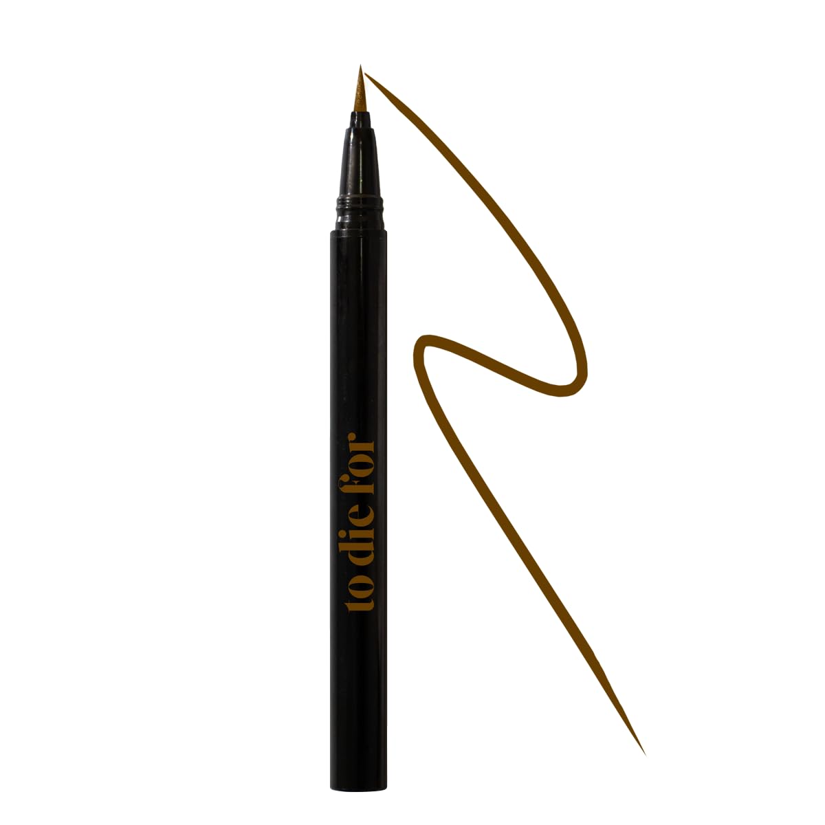 KRASH KOSMETICS Eyeliner Marrón Líquido To Die For SAFE WORD - Formula Waterproof 24h Larga Duración - Delineador Ojos Colores Pigmentados - Aplicador de Fieltro Punta Fina - Vegano y Cruelty Free
