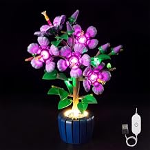 Kyglaring LED Light Kit Compatible with Lego Hibiscus Flower Plant 10372 Building Set - Upgraded Touch Control & Dimming Lights Only, Model Not Included