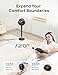 Dreo Fan for Bedroom, 120° Oscillating Standing Fans, Quiet Floor Fan with DC Motor, 100ft Pedestal Fans for Room, 9 Speeds, 4 modes, 20dB, 120° Manual Vertical, 37-42