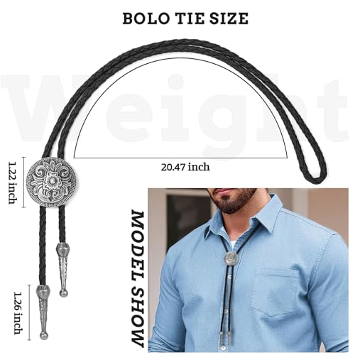 Image of Bolo Tie for Women Men, Western Bolo Tie Rodeo Cowgirl Cowboy Tie Bolo Ties Cowboy Accessories for Men Women