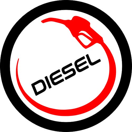 Deepa's Group Fuel Indication Diesel Car Grey Color Vinyl Round Sticker Water Proof Material Sticker Size 5 inch. (White Diesel Round)