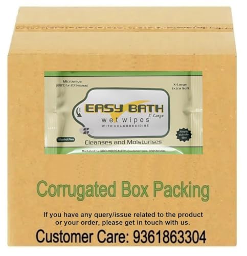 Image of Adult Wet Wipes - Easy Bath (32x32cm), Combo Pack of 24 Packs (240 wipes)