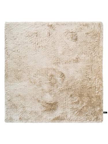 Tapis shaggy à poils longs Whisper Beige 60x60 cm - Tapis descente de lit