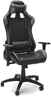 OFM Essentials Collection Racing Style Bonded Leather Gaming Chair, in Gray