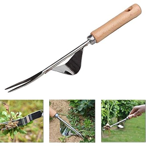 YAVO-EU Stainless Steel Weeding Tool Garden Hand Weeder Weed Puller Cover
