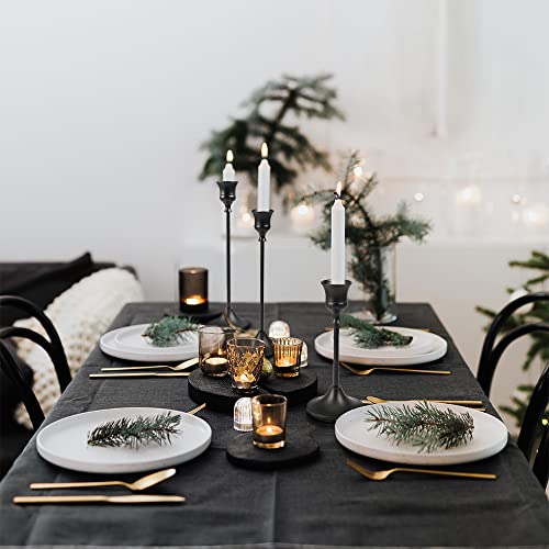 Bochino Candlestick Holders Taper Candle Holders - Black Candlestick Holder Set Of 6 Candle Stick Holders Kit Classic Decorative Candle Stick For Christmas, Wedding, Party, Dinner Tables Décor #TOP4