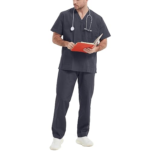 MISEMIYA - Pijama Sanitario (Antilejía y No Destiñe) Conjuntos Uniformes Sanitarios Unisex - Uniformes Medicos 6801-6802 - M, Gris 68