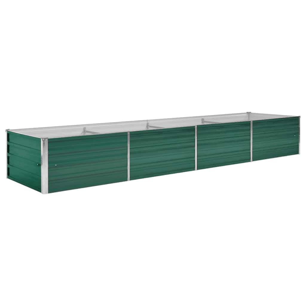 vidaXL Garden Raised Bed Galvanised Steel 320x80x45cm Green Flower Box Raised Bed