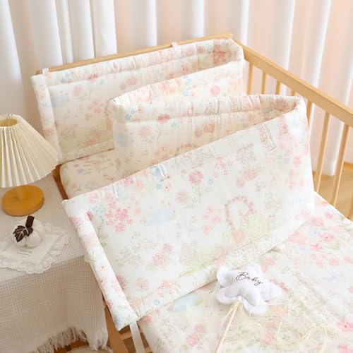 Breathable Cot Bumper and Toddler Bed Guard Set - Soft Padded Side Protectors for Baby Cot Bed, Headboard Guard Design for Toddlers Kids Padded Side Protectors Protect Baby Boys Girls,N06,160Ã—30cm