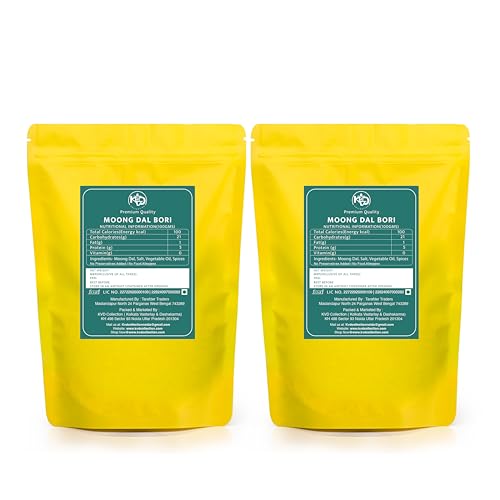 Image of KVD Collection Bangla Premium Handmade Bengal Sona Moong Dal Bori - 250 grams (Mix Size)