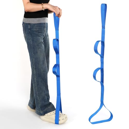 45 inch leg lifter strap with multi loops post surgery recovery aid for hip replacement amp knee surgery assist device for adults amp elderly to get in and out of bed durable adjustable blue
