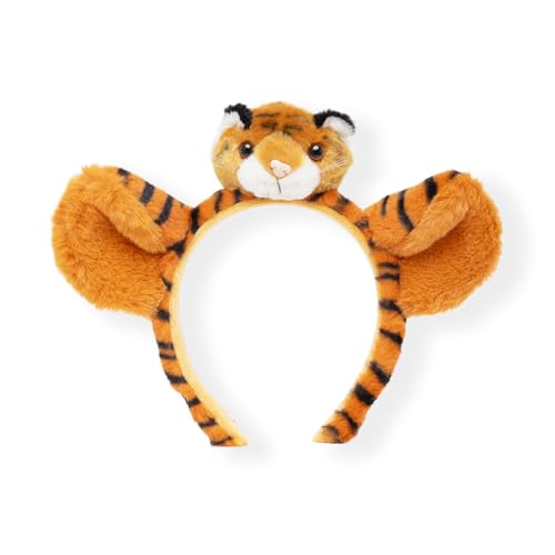Image of Radhu & Kabby Hairband for Kids | Headband for Girl with Tiger Ears | Orange Animal Figure Hairband | Fun Dress-Up Accessory for Girls and Boys | Soft and Comfortable | One Piece