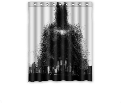 Perfect Batman Black and White Window Curtains/drape/panels/treatment Polyester Fabric Office/Home/Bedroom Decor 52"x 63"