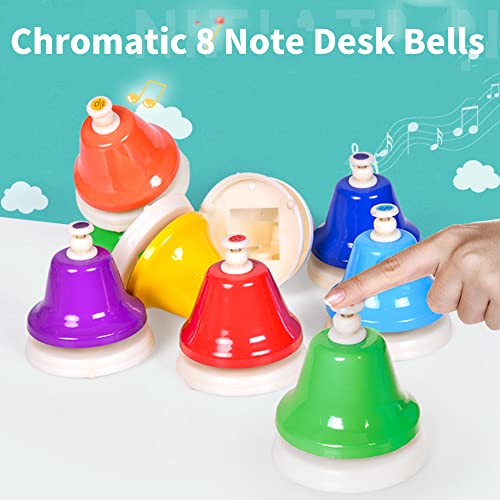 Ennbom Desk Bells Hand Bells 8 Notes Music Bells Percussion Instrument Musical Teaching Diatonic #TOP1