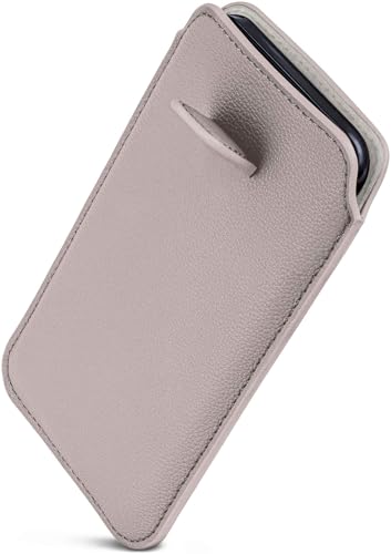Pochette iPhone 15 Pro anti-rayure ONEFLOW Liberty Case en similicuir gris clair