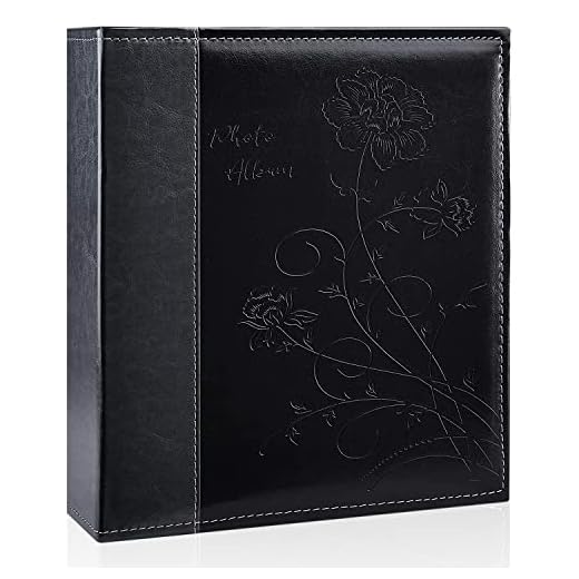 Miaikoe Photo Album 8x10 Clear Pages Pockets Leathe Cover Slip Slide in Photo Album Holds 50 Vertical 8x10 Photos Picture Book for Wedding Family (Black)