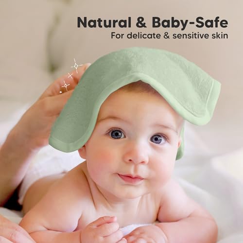 Image of 12pk Baby Washcloths, Soft Absorbent Washcloths for Face, Body (Pistachio)