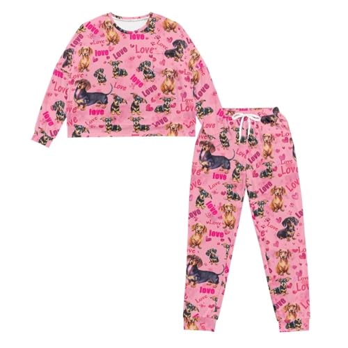 Image of Women's 2 Piece Printed Pajama Set Long Sleeve Sleepwear Set with Long Pants Casual Lounge Sets with Pocket