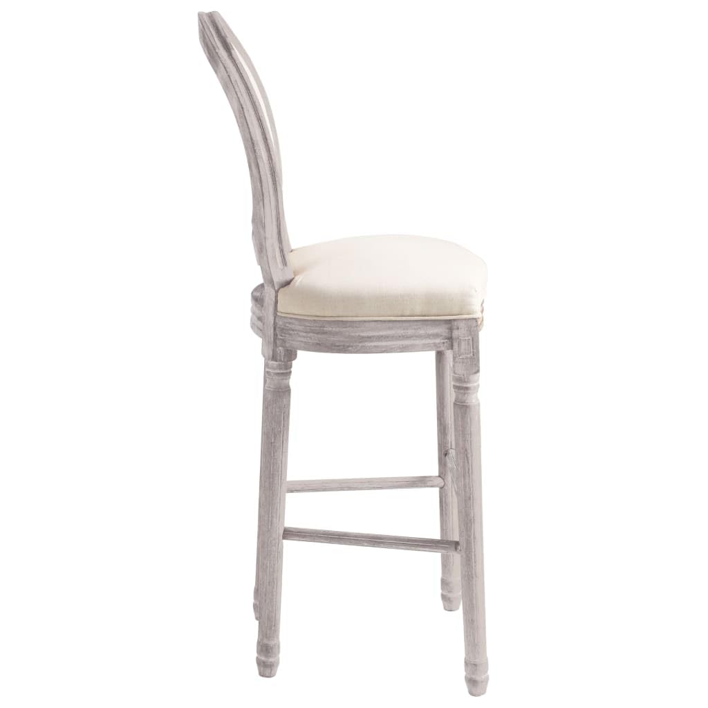 Lot de 2 tabourets de bar en lin blanc