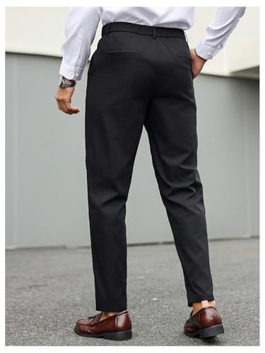 OYOANGLE Men's Slim Fit Dress Pants Classic Business Casual Office Wedding Suit Trousers3