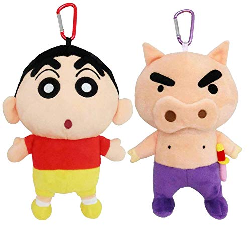 クレヨンしんちゃん カラビナ付き ぬいぐるみ ポーチ ２種セット（しんのすけ・ぶりぶりざえもん） 全長約25cm