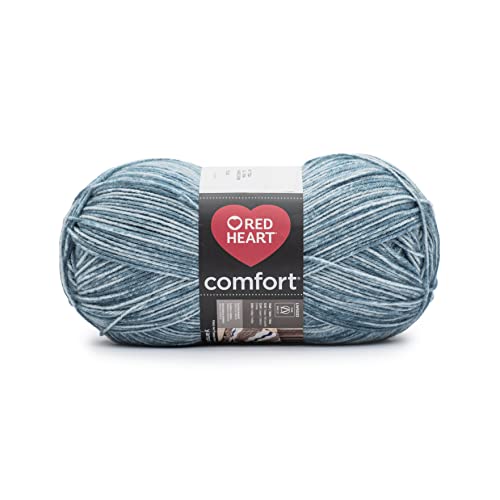Image of Red Heart Comfort White /Denim Yarn - 1 Pack of 16oz /454g - Acrylic - 4 Medium (Worsted) - 867 Yards - Knitting /Crochet