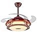 Chiński Wood Art chowany wentylator/światło 42in niewidoczne śmigło wentylatora czerwony wentylator sufitowy światło Retro sypialnia niskoprofilowy wentylator sufitowy