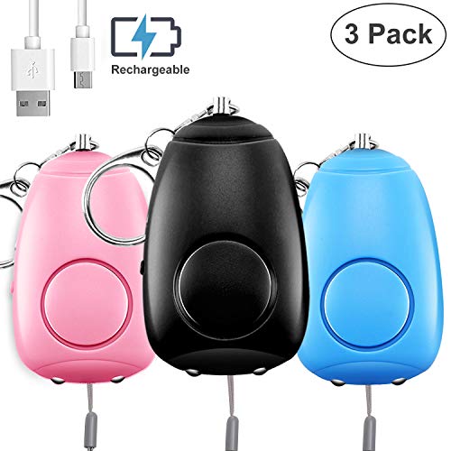 Safe Sound Personal Alarm, 3 Pack 130DB Siren Song Personal Security Alarm Keychain