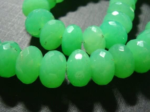 Chrysoprase perles rondelles facettées 3D d'Australie pour création de bijoux de 9.5-10mm LKBEADS - 3
