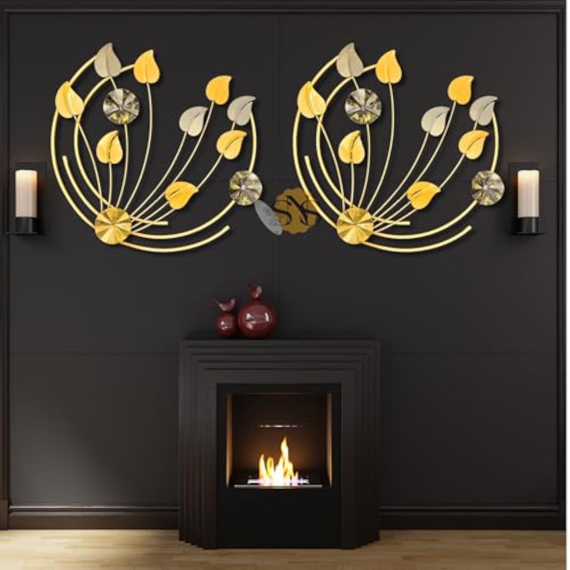 Luxury PVD Metal Moon Wall Art Decorations