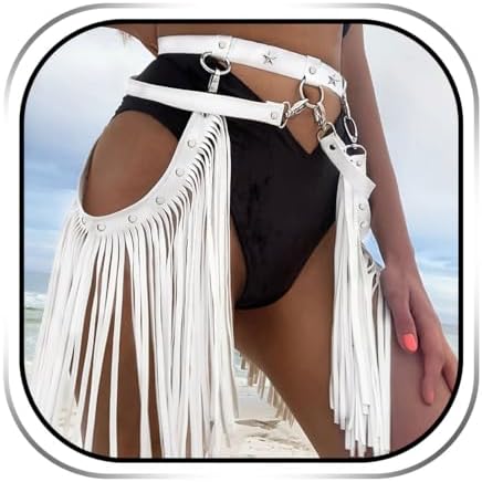 Zoestar Cowgirl Fringe Belt Western Leather Accessories for Women