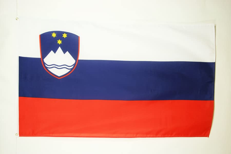 Image of AZ FLAG - Slovenia Flag - 2x3 Ft - 100D Polyester Slovenian Banner with Two Metal Grommets - Fade Resistant - Vivid Colors - 2' x 3' Feet - 90x60 Cm